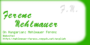 ferenc mehlmauer business card